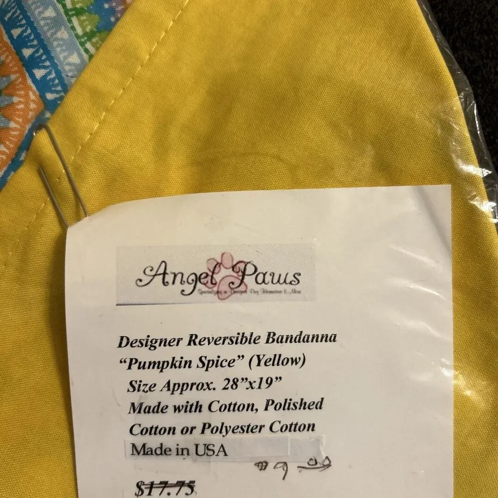 Lot Of 2‎ Angel Paws Dog Bandanas, Yellow Reversible
